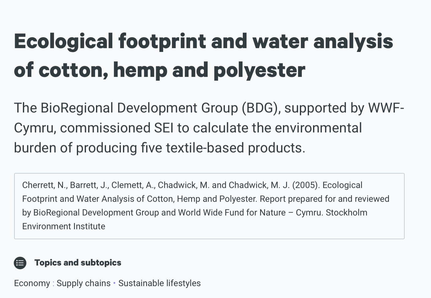 Ecological Footprints of Hemp and Cotton: A Decisive Comparison